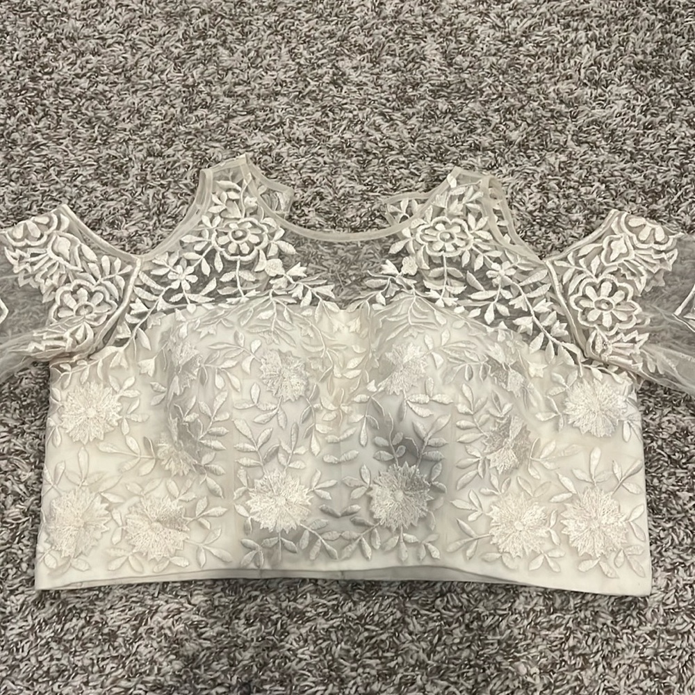 White plain saree blouse